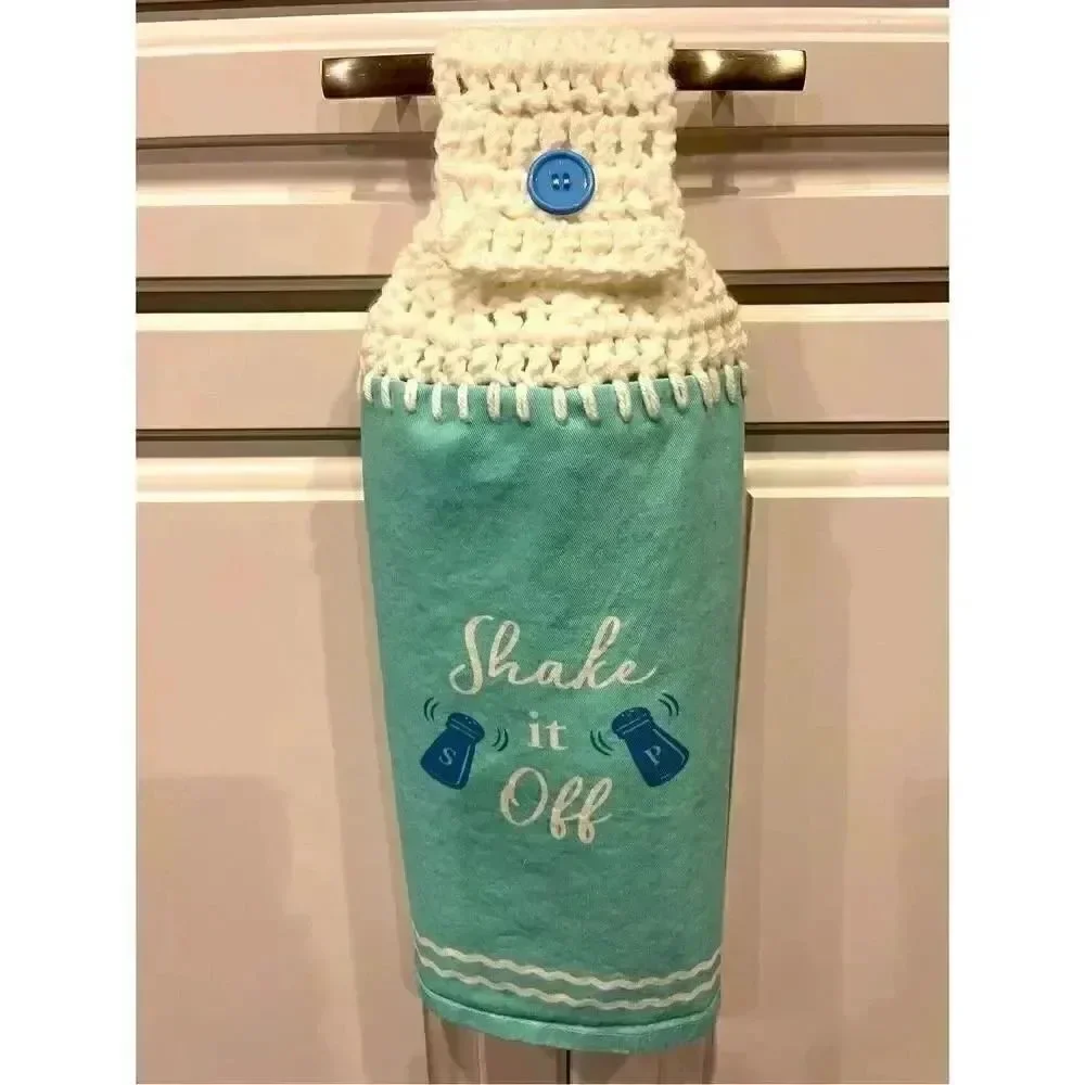 Crochet Top Kitchen Towel- Shake It Off (Salt And Pepper Shakers)